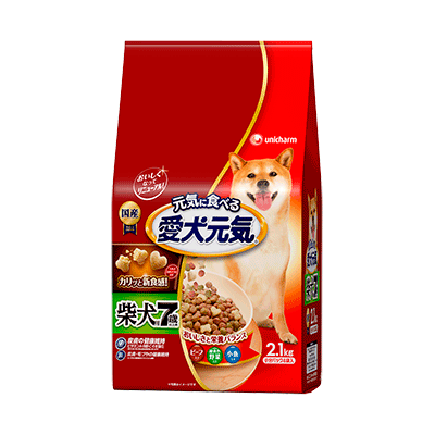 ユニ・チャーム愛犬元気柴犬用７歳以上用ビーフ・緑黄色野菜・小魚入り２．１ｋｇ