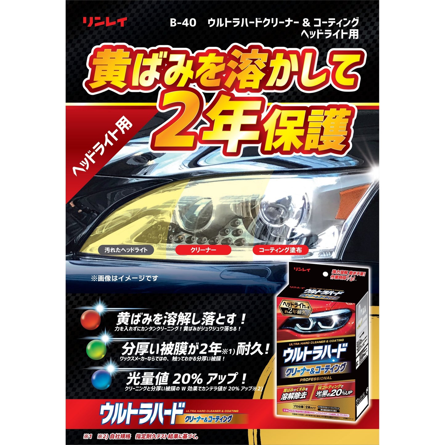 リンレイ　ウルトラハードクリーナー＆コーティング　ヘッドライトカバー用　290ml