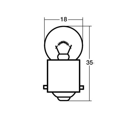 スタンレー自動車用白熱電球　ＮＯ２５　２４Ｖ１２Ｗ　Ｇ１８　ＢＡ１５ｓ　トラック・バス用クリアランス／サイドマーカー／ライセンス