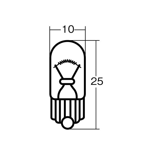 スタンレー自動車用白熱電球（プラチナホワイト）　Ｒ１３０　１２Ｖ５Ｗ　Ｔ１０　Ｗ２．１ｘ９．５ｄ　ポジションランプ専用球